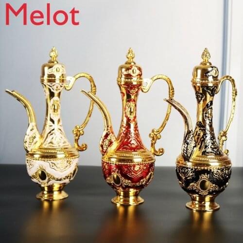 European-Style Retro Metal Creativity Alloy Wine Set Fashionable Exquisite Gift Home Furnishings Wine Glass Wine Pot Plate