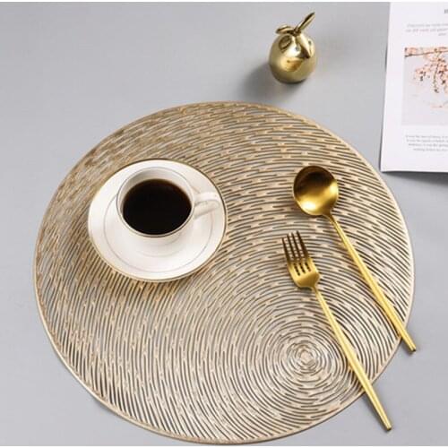 Round PVC Placemat Mats Heat Resistant Wear Resistant Non - Slip Washable Individual Table Pad Table Mats Coasters