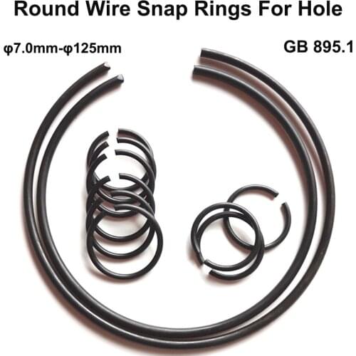 Carbon Steel Round Wire Snap Rings For Hole Inner Diameter 7.0mm-125mm GB895.1