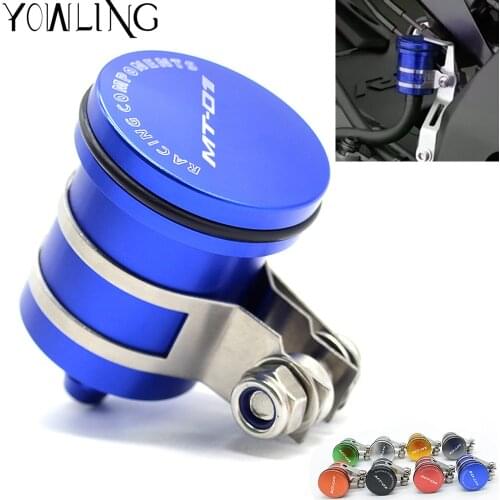 For Yamaha MT-01 MT01 MT 01 2004-2009 CNC Rear Brake Fluid Reservoir Connection Brake Fuel Hose Bracket Tank Oil Fluid Cup Cover