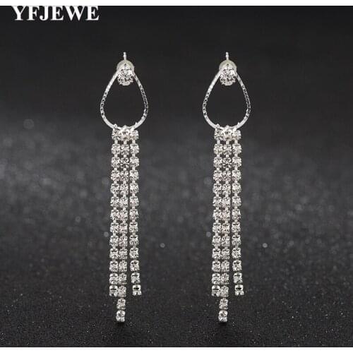 YFJEWE Summer Fashion Charm Ethnic Silver color Oval Bead Large Bohemia Style Drop Dangle Earrings for Women Best Gifts E557