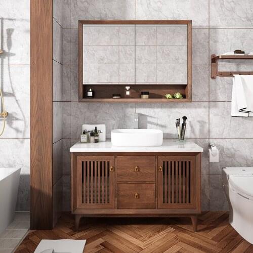 2020 new bathroom furnitures solid wood vanity solid timber bathroom cabinets SV238