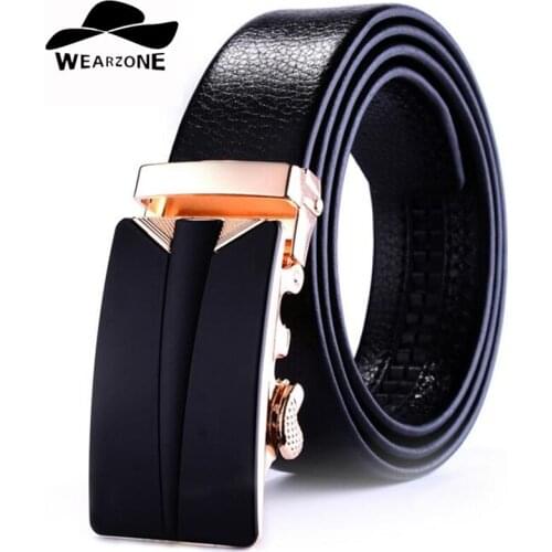 WEARZONE New Split Leather Buckle Cowhide Leather men belt Fashion Luxury belts for men designer belts men high quality