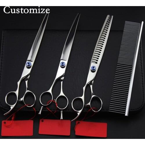 Customize 4 kit left handed japan Pet 8 inch shears dog grooming hair scissors set thinning cutting barber hairdressing scissors