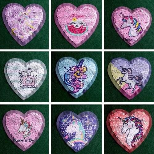 2Pcs/Lot Sequins Patches For Clothing Cartoon Stripe Patch On Clothes Animals Embroidered Patch Iron On Patches Applique Sticker