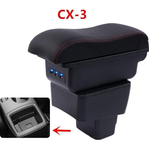For Mazda CX-3 CX 3 CX3 armrest box USB Charging interface heighten central Store content cup holder ashtray accessories