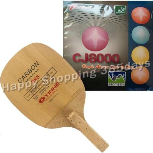 Pro Table Tennis PingPong Combo Racket Galaxy YINHE 988 with Palio CJ8000 BIOTECH 2-Side Loop Type H36-38 Japanese Penhold JS