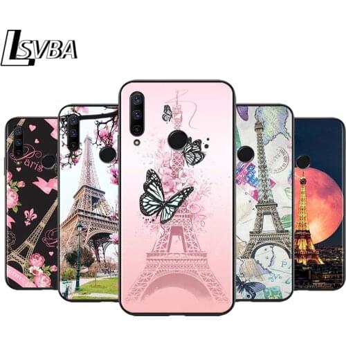 Anti-Fall Soft Black Cover London Eiffel Tower For Huawei Honor 10i 10 8S 8C 8X 8A 8 7S 7A 7C Pro Phone Case
