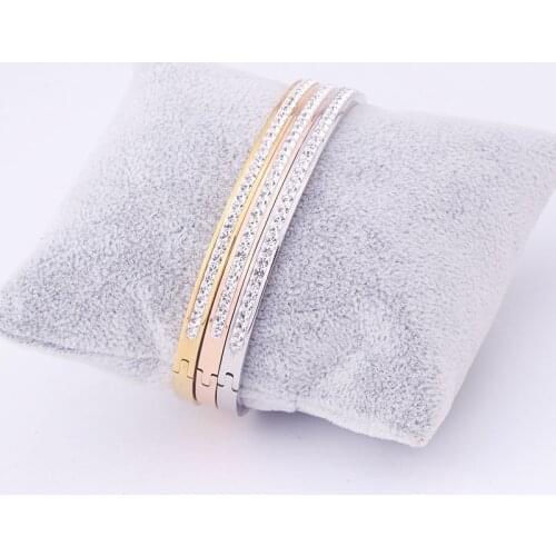 Sale 3 Colors Fashion jewelry Titanium steel charm bracelet Crystals From Austrian for women Wedding jewelry