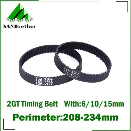 3D Printer GT2 6/10/15mm Closed Loop Rubber 2GT Timing Belt Length 220 208 210 212 214 216 218 222 224 226 228 230 232 234mm