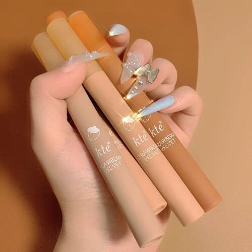 KTE silky lip tint dark red brown cherry colors long lasting waterproof nude appearance strawberry matte lip gloss AC362