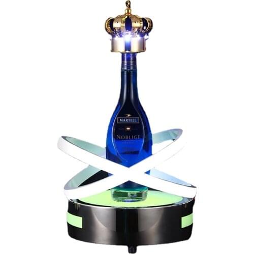 LED Luminous Bottle Glorifier Display Creative Stainless Steel Wine Bottle Racks with Remote Control Wine Shelf