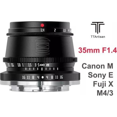 TTArtisan 35mm F1.4 Camra Lens APS-C MF Lens for SONY FUJI X Canon M Panasonic Olympus M43 Mount Leica L Camras Lens