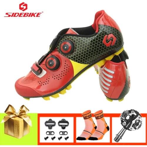 SIDEBIKE cycling shoes men carbon fiber sole mountain bike shoes sapatilha ciclismo mtb cycling sneakers SPD bicycle shoes