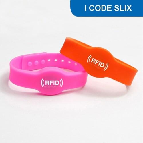 WB04 Silicone RFID Wristband FID Bracelet NFC armband Proximity Key Card ISO15693 13.56MHz With I CODE SLIX Free Shipping