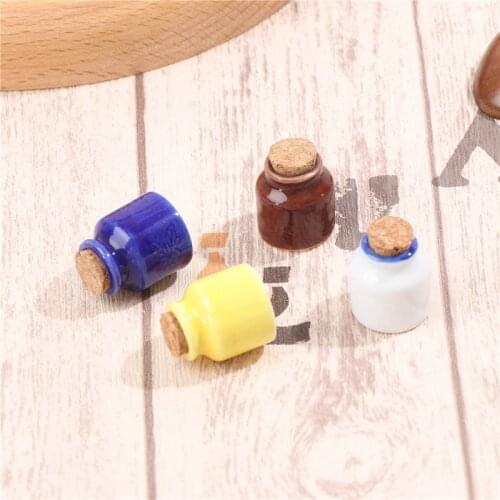 1/12 DollHouse Kitchen Ceramic Ornament Decor Dollhouse Miniature Accessories Pretend Toy Eating Jar