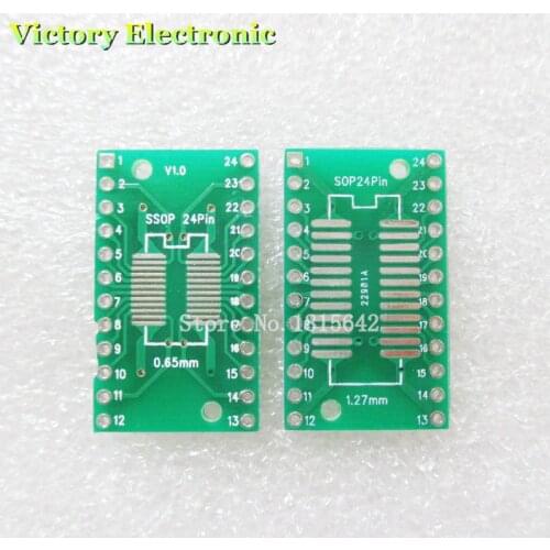 20PCS/Lot SOP24 SSOP24 TSSOP24 to DIP24 PCB SMD DIP/Adapter plate Pitch 0.65/1.27mm PCB Board