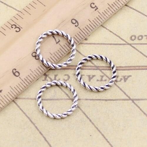 30pcs Charms Circle 15x15mm Tibetan Silver Color Pendants Antique Jewelry Making DIY Handmade Craft