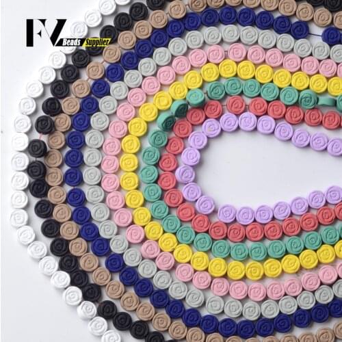 6mm Natural Flowers Rubber Hematite Stone Beads Round Loose Spacer Stone Beads For Jewelry Making Diy Bracelet Necklace Charms