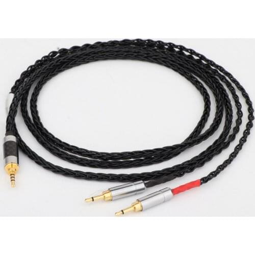 Preffair 8 Cores 2.5/3.5MM/4.4mm Balanced Upgrade Cable for Denon AH-D7200 AH-D5200 d9200 Headphone