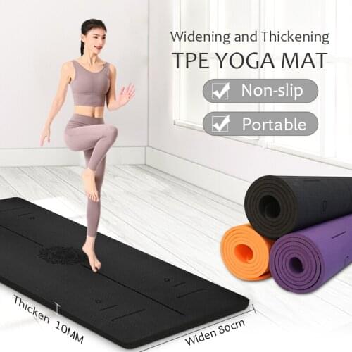 10MM Yoga Mat Double Layer Non-Slip Large Extra 185 * 80CM With Position Line For Fitness Gymnastics and Pilates Mat