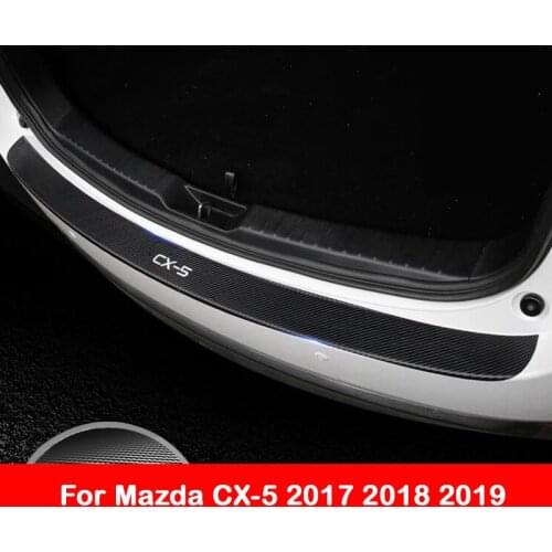 For mazda cx 5 cx5 2018 2019 2020 2021 Car Accessories Carbon fiber PU Inner Rear Bumper Protector Plate Cover Trim