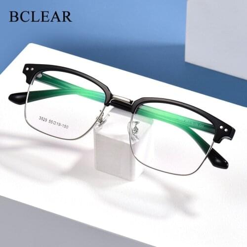 BCLEAR Fashion Men Alloy Glasses Frame Square Optics Frame Luxury Prescription Glasses Frames Optical Eyewear Retro Classic