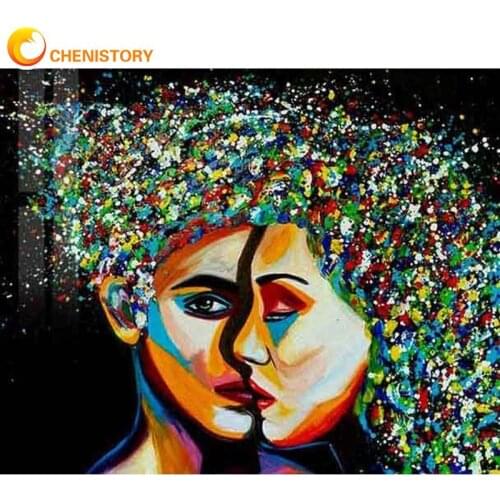 CHENISTORY Paint By Numbers Abstract Girl Handpainted Painting Art Drawing On Canvas Figure Gift Diy Pictures By Number Kits Ho