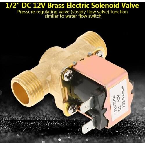 DC 12V Electric Solenoid Magnetic Valve Normally Closed Brass Valves For Water Control 1/2inch