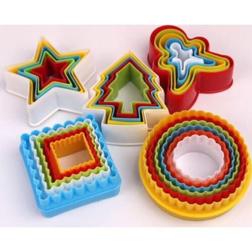 Fondant Cake Cookie Cutter Mold Colorful Plastic Biscuit Moulds Fruit Cutter Lovely Shape Baking kitchen Accessories