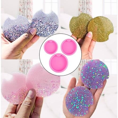 R58E Resin Mold Round Coaster Epoxy Molds Resin Casting Molds for Craft Making Agate Slice Coasters Cup Mats