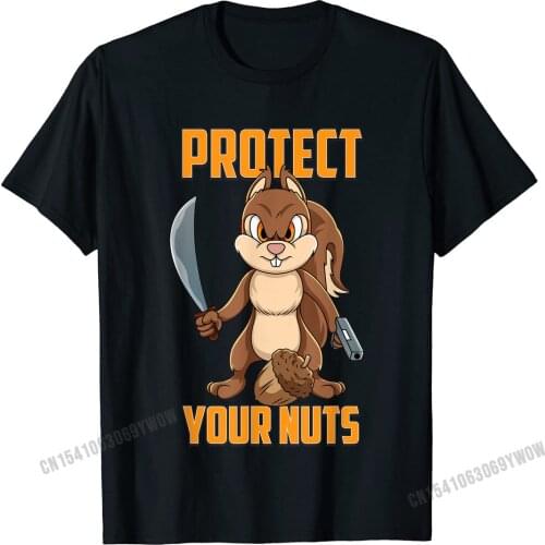 Cool Squirrel Protect Your Nuts Squirrel Hunters Gun T-Shirt Camisas Men Top T-Shirts Special Tops Shirt Cotton Youth Summer