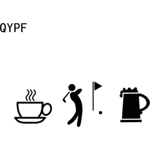 QYPF 17*5.7CM Interesting golf Decor Vinyl Car Modelling Sticker Accessories Extreme Movement Silhouette C16-1465