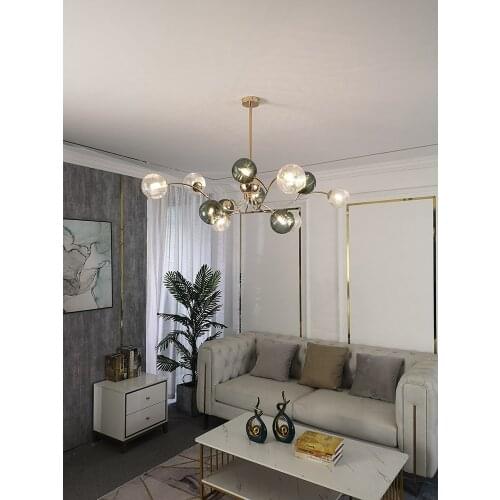 Italian Design Luxury Minimalist Modern Pendant Light for Living/Dining Room Decoration Green Lampshade Study Bedroom Background