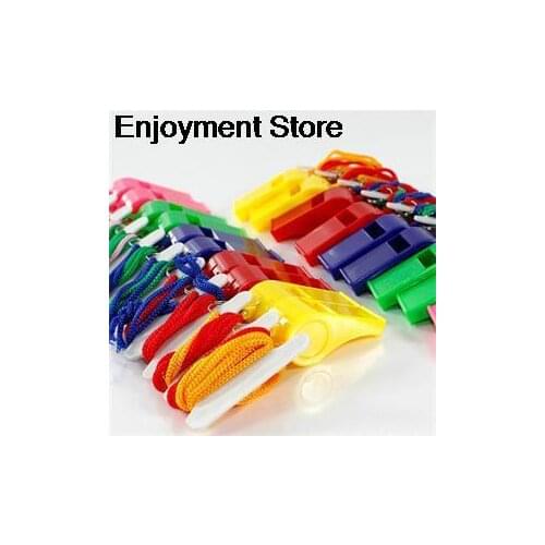 JULYHOT 24pcs/bag Plastic Whistle With Lanyard for Boats, Raft,Party,Sports Games Emergency Survival All Brand New Items