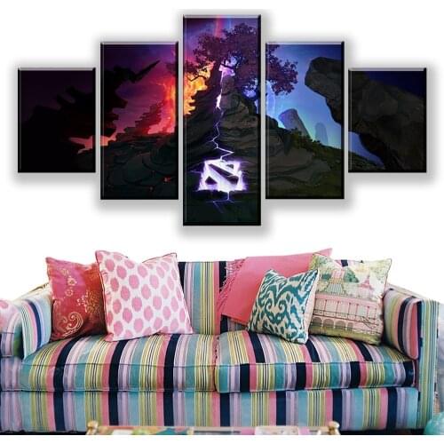 5 Panel Game Canvas Painting Wall Art Posters Print Modular Pictures Living Room Home Decoration Room Frame