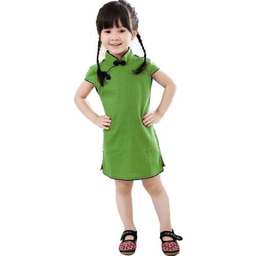 Chinese dress baby girl clothes summer style vestidos infantis QIPAO cheongsam chi-pao cotton Traditional dresses