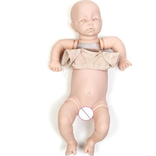 48cm Kits For Reborn Baby Doll Soft Vinyl Real Touch 3/4 Limbs Unpainted Reborn Doll open eyes stylish boy/girl Kits for sale