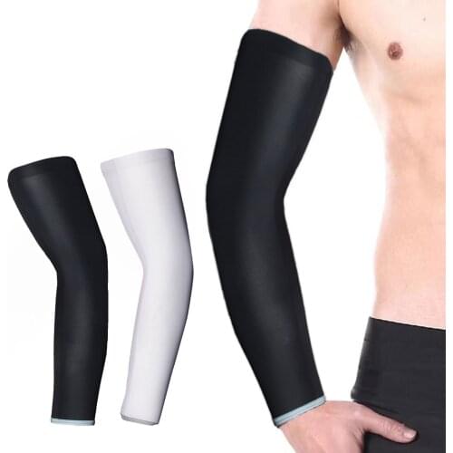 Summer Running Uv Protection Fabric Arm Warmers Basketball Elbow Pad Fitness Armguards Sports Cycling Sleeves For Arm