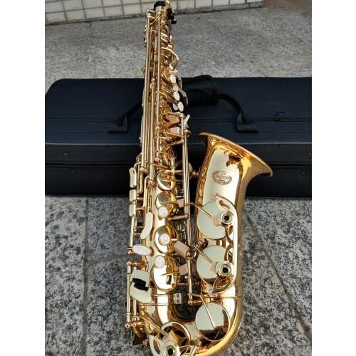 Top sale taiwan 769 New Alto Eb Saxophone Brass Musical Instrument Gold Lacquer Sax With Case Mouthpiece Free Shipping