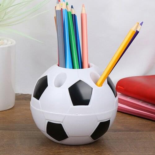 Multifunction Soccer Shaped Holder Football Shape Makeup Brush Holders Desk Table Home Office Bedroom Decoration Supplies