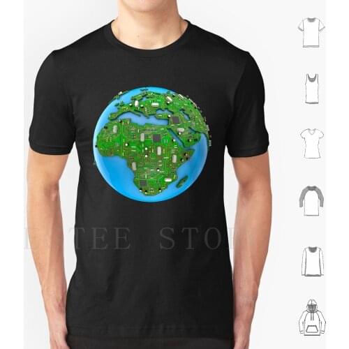 Data Earth T Shirt Men Cotton 6Xl Circuit Board Technology Component Computer Processor Science Microchip Motherboard