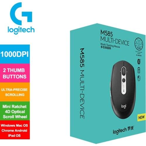 Logitech Wireless Mouse M585 Multi-Tasking Mouse with 1000DPI Ultra-Precise Scrolling MULTI-DEVICE Wireless Mouse for Win Mac OS