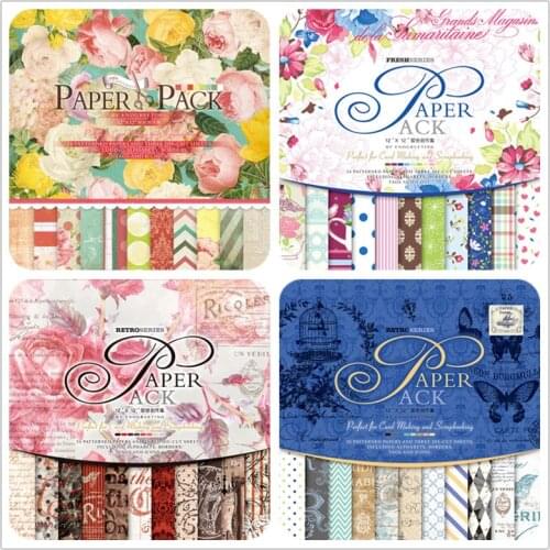 ENO Greeting 12 inch Vintage Paper Pack For Scrapbooking and Cardmaking Creative Metallic Scrapbook Paper
