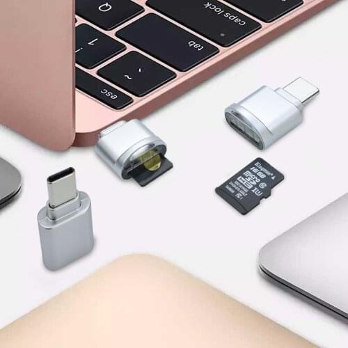 OTG USB 3.1 C Type-C USB C card reader Adapter TF, Micro SD, High Quality, tiny mini TF micro SD card reader with key chain
