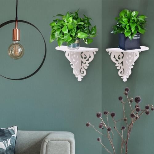 Flower pot stand book White Filigree Style Wall Shelf European retro Simple Candle Home Decoration Holder bedroom organizer 2020