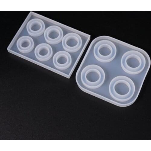 Y1UE 4/6 Grid DIY Handmade Rings Shape Silicone Epoxy Mold UV Resin Moulds Pendant Tools Jewelry Making