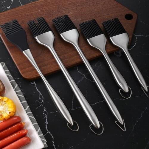 Silicone Oil Brushes BBQ Grill Basting Cooking Brush With Stainless Steel Handle Dessert Cake Cream Brush KItchen Accessories