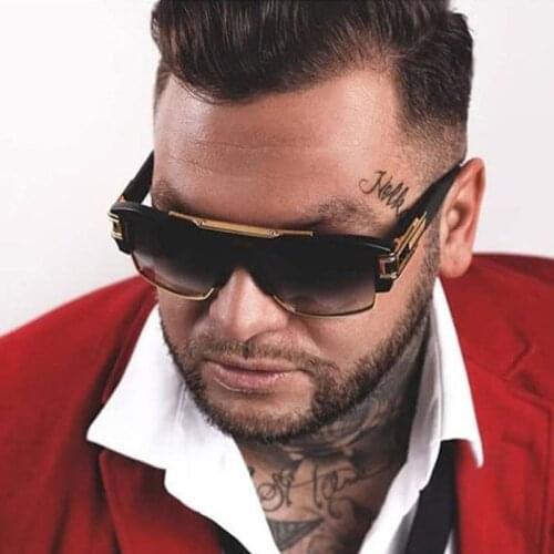 FEISHINI Luxury Brand Sunglasses Men Cool Retro Mirrorr Fashion Gradient Shield Trendy Sunglasses Unisex Oversized UV Protector