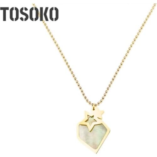 SOTOKO Ocean Irregular Shell Clavicle Necklace Five-Pointed Star With Titanium Steel Plated Stainless Steel Jewelry BSP557